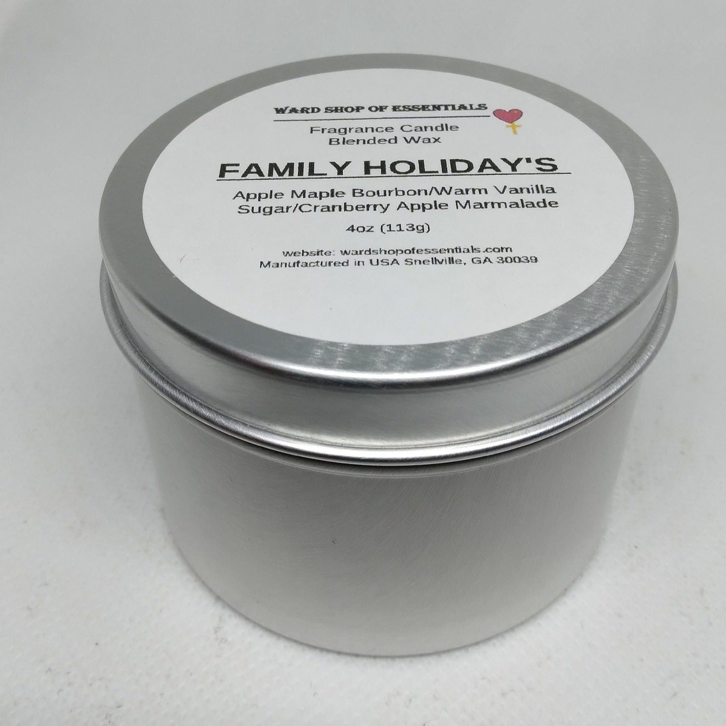 Family Holiday's Single Wick Candle - Ward Shop Of Essentials