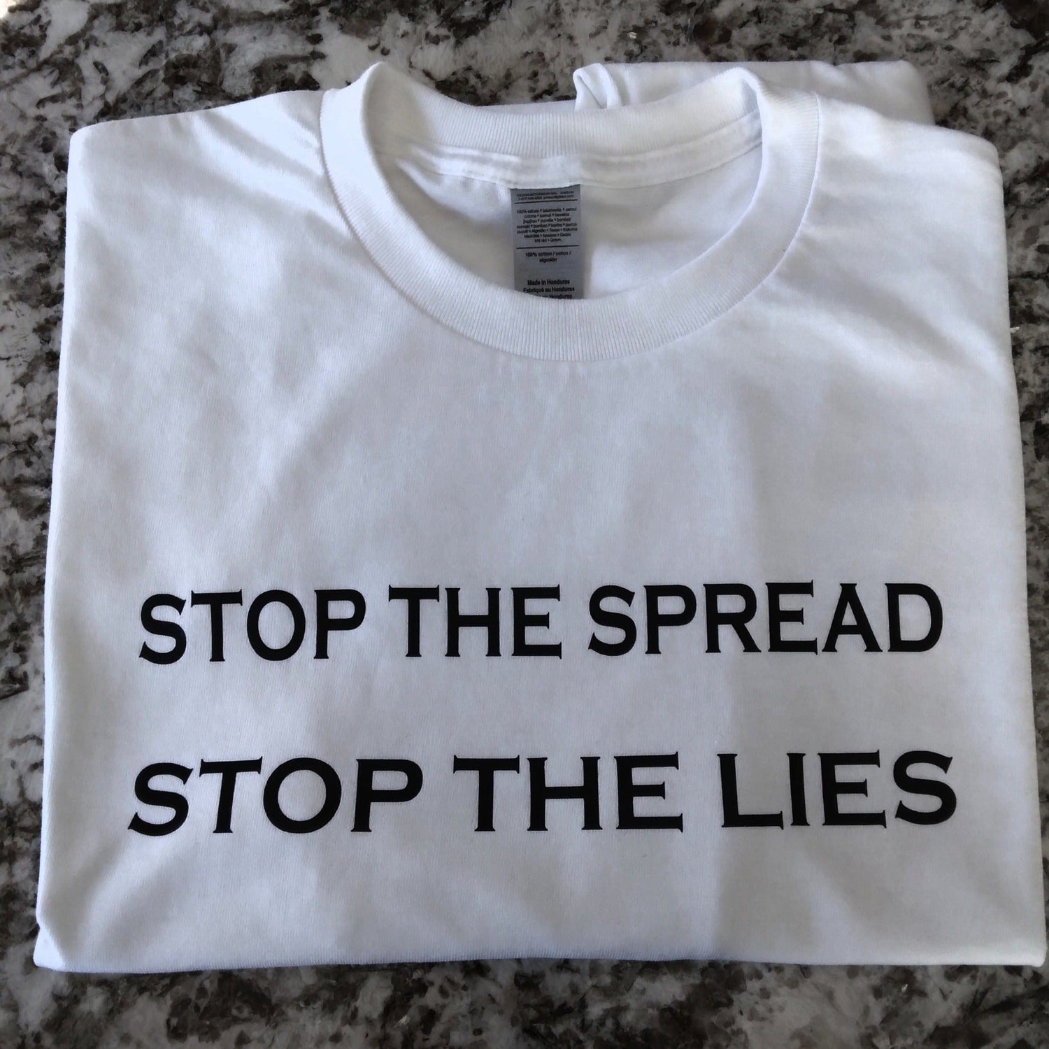 Stop The Spread Stop The Lies T-Shirt - Ward Shop Of Essentials